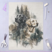 Decoupage Labrador Retrievers Black Gold 薄葉紙 (クラフト)
