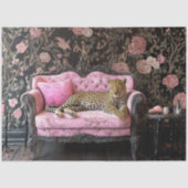 Decoupage Landscape Leopard Pink Sofa Floral 薄葉紙 (正面)