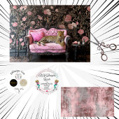 Decoupage Landscape Leopard Pink Sofa Floral 薄葉紙