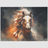 Decoupage Landscape White Stallion Mystical Scene 薄葉紙 (正面)