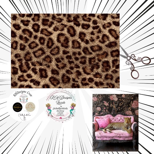 Decoupage Leopard Print Faux Texture  薄葉紙