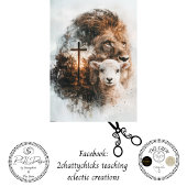 Decoupage Lion Cross Lamb Double Exposure Art 薄葉紙