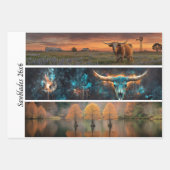 Decoupage Longhorn Wester Papers Sawblades ラッピングペーパーシート (正面3)