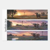 Decoupage Longhorn Wester Papers Sawblades ラッピングペーパーシート (正面2)