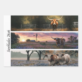 Decoupage Longhorn Wester Papers Sawblades ラッピングペーパーシート