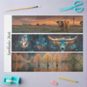 Decoupage Longhorns Bluebonnets Trees Handsaws 薄葉紙 (クラフト)