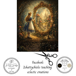 Decoupage Looking Glass Wonderland Storybook  薄葉紙