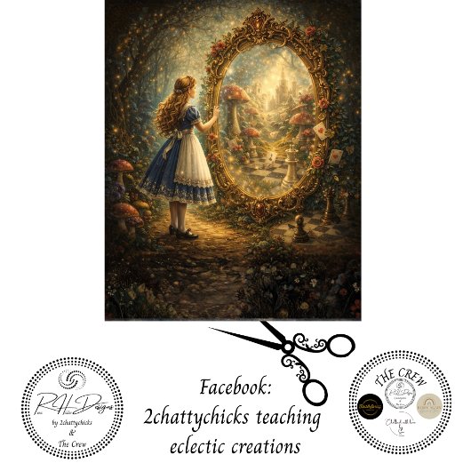 Decoupage Looking Glass Wonderland Storybook 薄葉紙