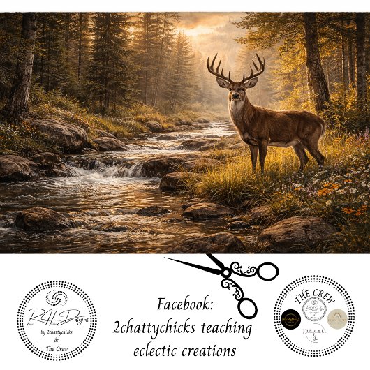 Decoupage Majestic Wildlife Deer Standing Field 薄葉紙