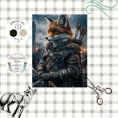 Decoupage Medieval Archer Fox Warrior  薄葉紙