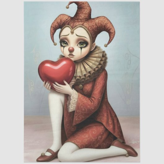 Decoupage melancholic harlequin 薄葉紙 (正面)