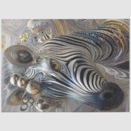 Decoupage Metallic Adorned Zebra Jewel Patterns 薄葉紙