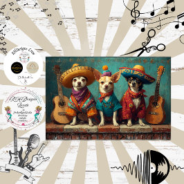 Decoupage Mexican Chihuahua Fur Feathers Funk  薄葉紙