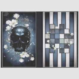 Decoupage Midnight Skull with Magnolia 薄葉紙
