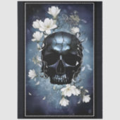 Decoupage Midnight Skull with Magnolia 薄葉紙 (正面)