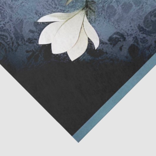 Decoupage Midnight Skull with Magnolia 薄葉紙 (詳細)