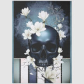 Decoupage Midnight Skull with Magnolia 薄葉紙 (正面)
