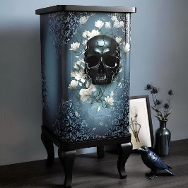 Decoupage Midnight Skull with Magnolia 薄葉紙