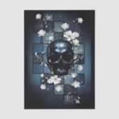 Decoupage Midnight Skull with Magnolia 薄葉紙 (正面)