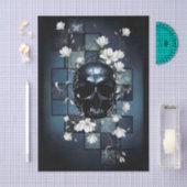 Decoupage Midnight Skull with Magnolia 薄葉紙 (クラフト)