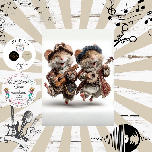 Decoupage Minstrel Mice Fur Feather Funk Band 薄葉紙