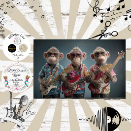 Decoupage Monkey Mayhem Fur Feather Funk Band 薄葉紙