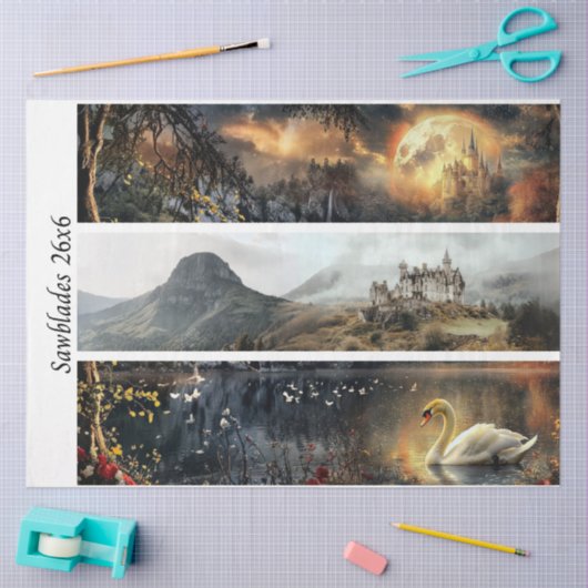 Decoupage Moonlit Castles Signs & Handsaws 薄葉紙 (クラフト)