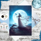 Decoupage Moonlit Celestial Witch Twin Orbs 薄葉紙