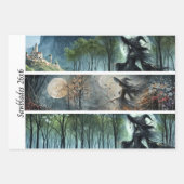 Decoupage Moonlit Gothic Forest & Witch Handsaws ラッピングペーパーシート (正面3)