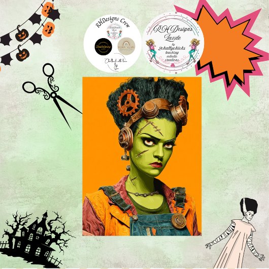 Decoupage Mrs. Moster Bold Orange Industria  薄葉紙