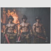 Decoupage Muscular Firefighters Bold Artwork  薄葉紙 (正面)