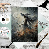 Decoupage Mystical Fantasy Woman Crescent Moon 薄葉紙