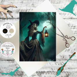 Decoupage Mystical Forest Witch Lantern 薄葉紙