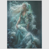Decoupage Mystical Sea Mermaid Teal Gown 薄葉紙 (正面)