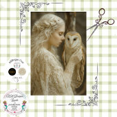 Decoupage Mystical Woman In Ivory With Owl 薄葉紙