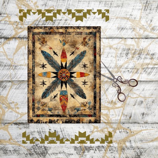 Decoupage Native American Symmetrical Design  薄葉紙