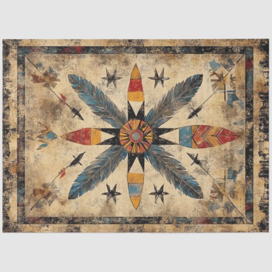 Decoupage Native American Symmetrical Design  薄葉紙 (正面)