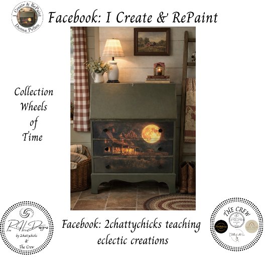 Decoupage Nostalgic Rustic Farmhouse Moon  薄葉紙