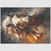 Decoupage Oil Painted Horse Portrait Art 薄葉紙 (正面)