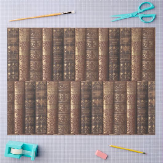 Decoupage Old Book Spines (Heraldic) 薄葉紙 (クラフト)