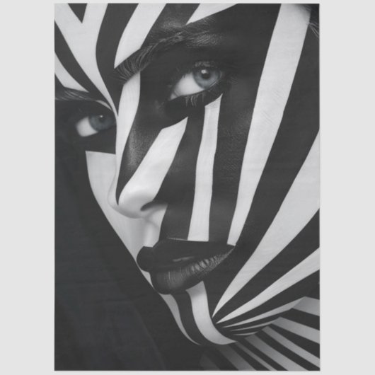 Decoupage Optical Black White Face Illusion 薄葉紙 (正面)