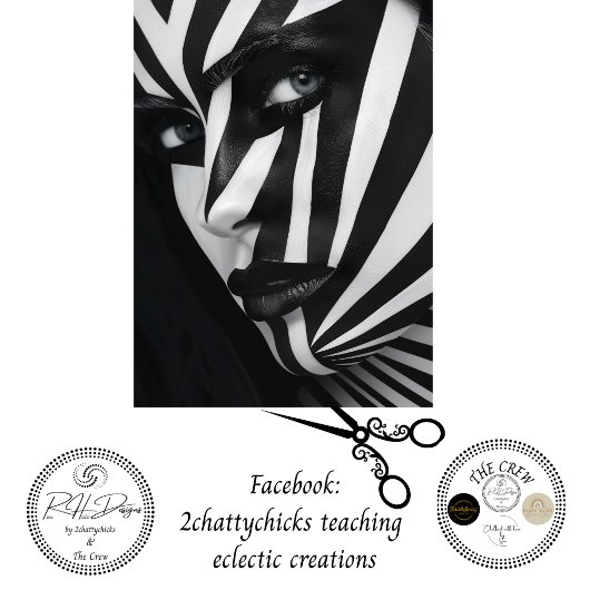 Decoupage Optical Black White Face Illusion 薄葉紙