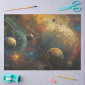Decoupage Outer Space Galaxies Stars Planets 薄葉紙 (クラフト)
