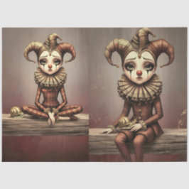 Decoupage Paper Melancholic Clown  薄葉紙