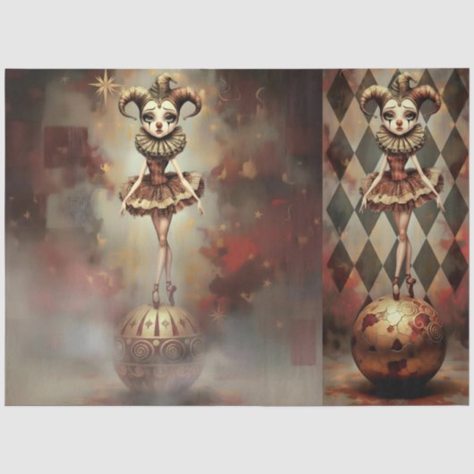 Decoupage Paper Melancholic Clown  薄葉紙 (正面)