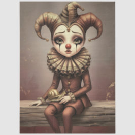 Decoupage Paper Melancholic Clown  薄葉紙