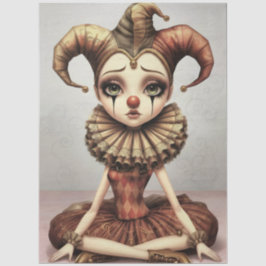 Decoupage Paper Melancholic Clown  薄葉紙
