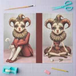 Decoupage Paper Melancholic Clown  薄葉紙