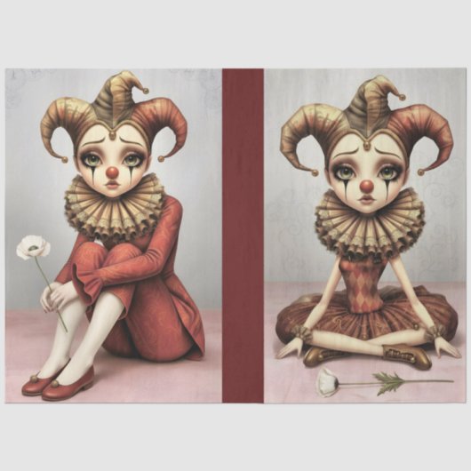 Decoupage Paper Melancholic Clown 薄葉紙 (正面)