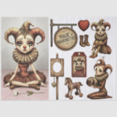 Decoupage Paper Melancholic Clown  薄葉紙 (正面)